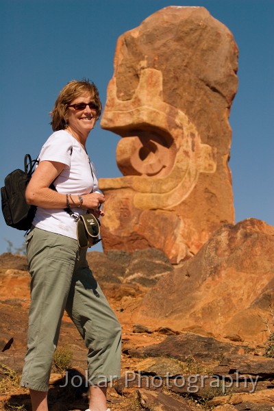 Lake Eyre (Day 1)_20070409_066.jpg - Jenny at sculpture garden, Broken Hill